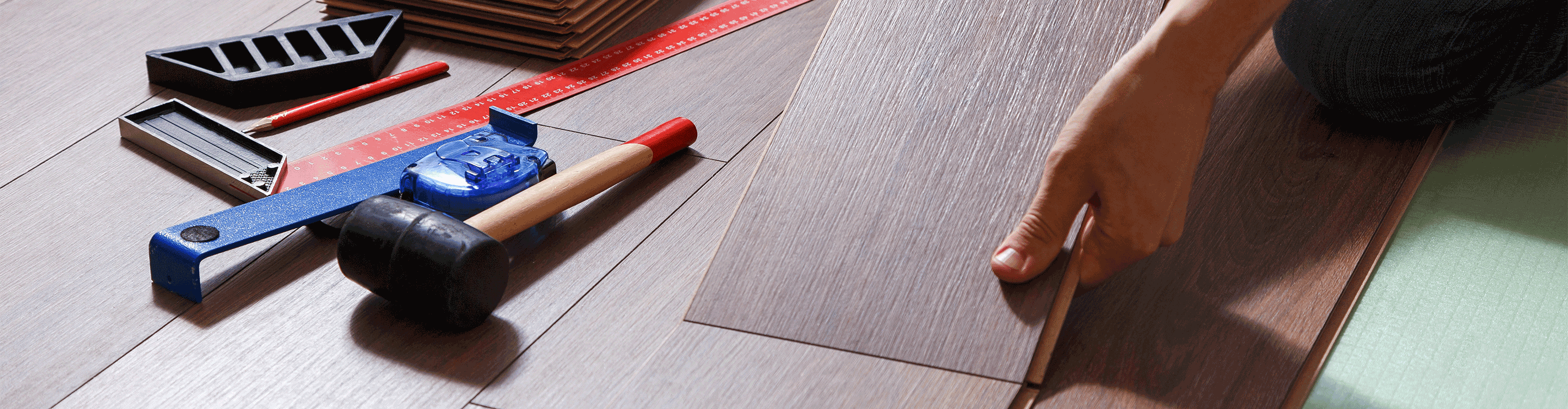 flooring being installed using click-lock method
